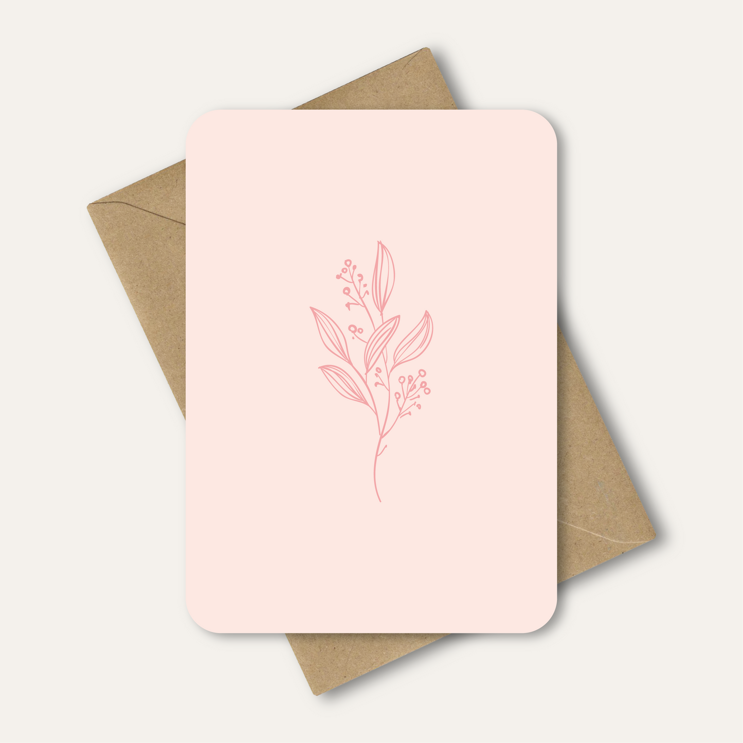 Kaart - Droogbloem Roze