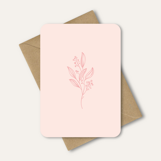 Kaart - Droogbloem Roze