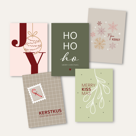 Kaartenset - Kerst gevouwen kaarten